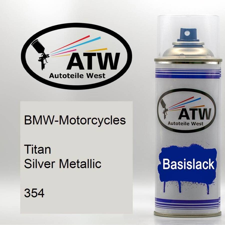 BMW-Motorcycles, Titan Silver Metallic, 354: 400ml Sprühdose, von ATW Autoteile West.